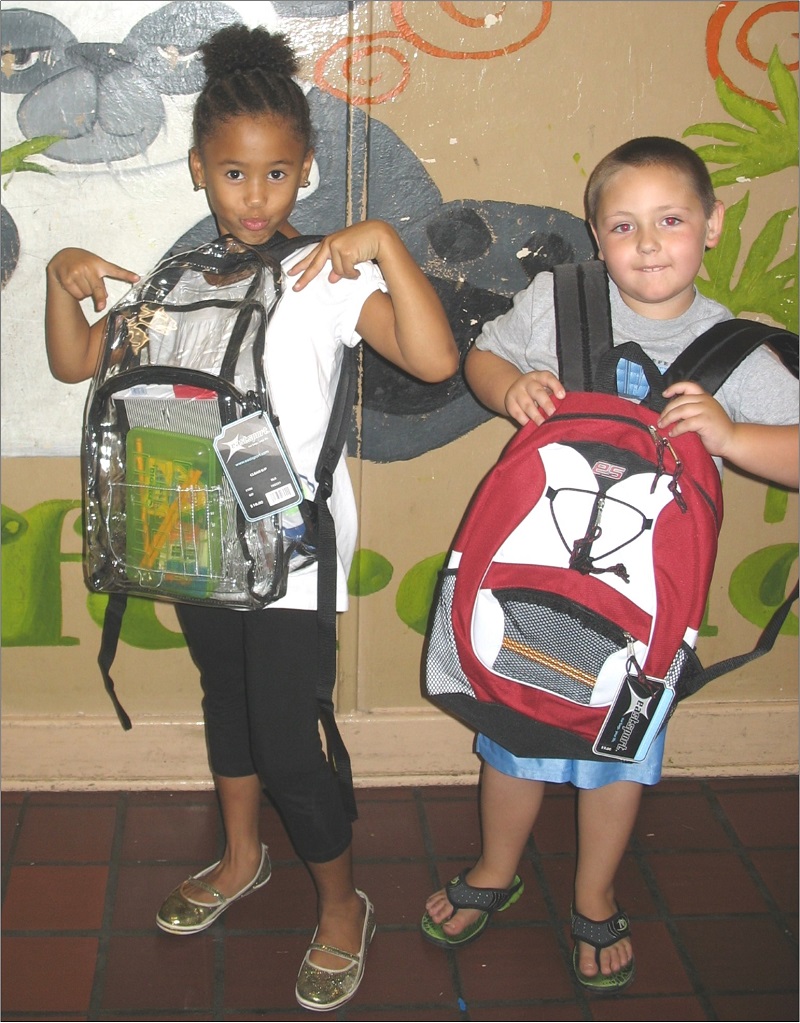 kids and backpacks